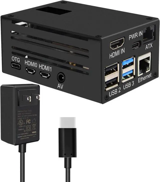 Main image of Geekworm KVM-A3 Kit with Case & 20W 5V 4A USB Type-C Power Adapter Compatible with Raspberry Pi 4 Model B Only(Unassembled and Not Include Raspberry Pi 4/SD Card)