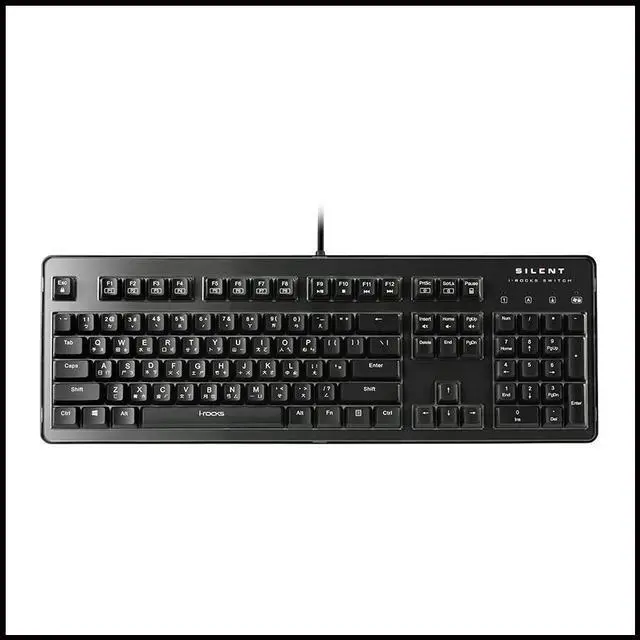 Alt view image 2 of 5 - i-rocks K76M Custom Silent Mechanical Keyboard 104 Keys, with Swappable Panel (4 Skins Included), Transparent Housing and Onboard Memory for Macro Recordings (i-rocks Silent Red Switches, Black)