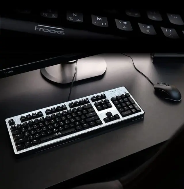 Alt view image 3 of 5 - i-rocks K76M Custom Silent Mechanical Keyboard 104 Keys, with Swappable Panel (4 Skins Included), Transparent Housing and Onboard Memory for Macro Recordings (i-rocks Silent Red Switches, Black)