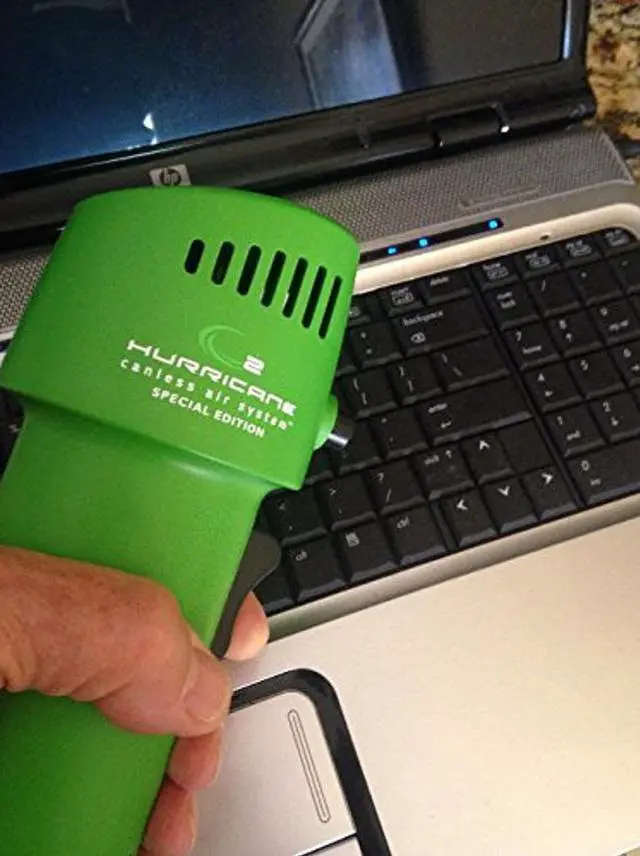 Alt view image 2 of 5 - Canless Air O2 Industrial Hurricane Compressed Air Duster | Cordless, Rechargeable Air Blower for Cleaning Keyboards, Computers | 5 Attachments - Green