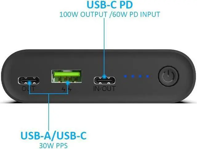 Alt view image 2 of 5 - SunJack 100 Watt Power Bank Battery with 25600mAh Capacity, Portable and Quick Charge Laptop Charger with Rapid Re-Charge Technology, Two USB-C Ports, USB3.0 Port, E-Marker Cable Included