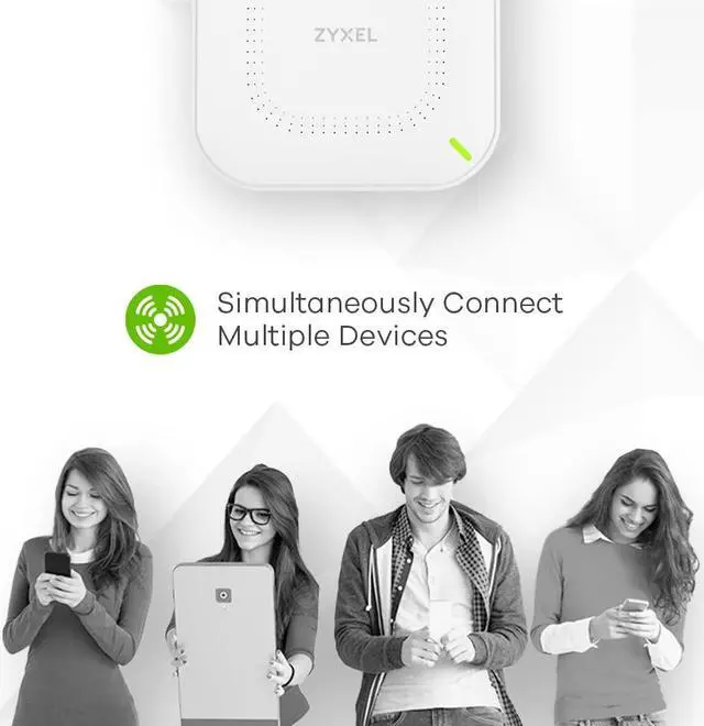 Alt view image 5 of 5 - Zyxel WiFi 6 AX3000 Wireless Gigabit Access Point | Mesh, Seamless Roaming, & MU-MIMO | WPA3-PSK Security | Cloud, App or Direct Management | POE+ or AC Powered | AC Adapter Included | NWA50AX PRO