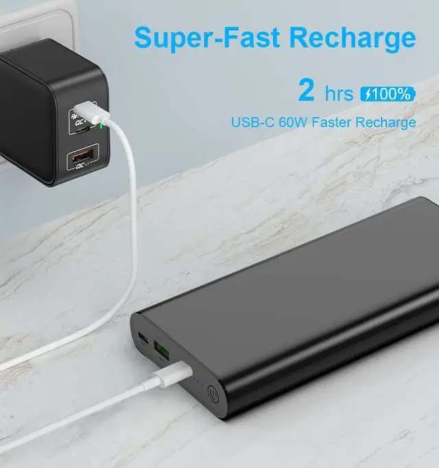 Alt view image 5 of 5 - SunJack 100 Watt Power Bank Battery with 25600mAh Capacity, Portable and Quick Charge Laptop Charger with Rapid Re-Charge Technology, Two USB-C Ports, USB3.0 Port, E-Marker Cable Included