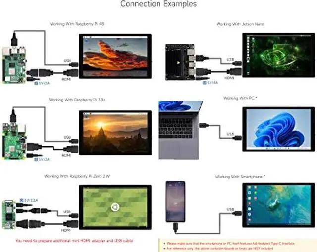 Alt view image 4 of 5 - Waveshare 8inch Capacitive Touch Display, 1280x800 Resolution, Supports All Versions of Raspberry Pi, Supports Jetson Nano, VisionFive2, PC and Smartphone