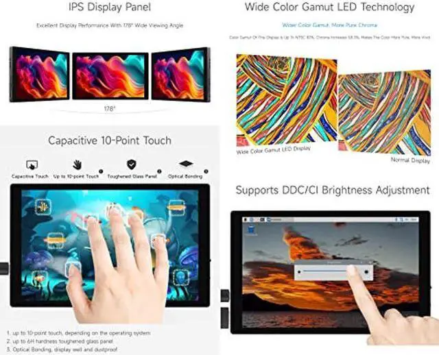 Alt view image 5 of 5 - Waveshare 8inch Capacitive Touch Display, 1280x800 Resolution, Supports All Versions of Raspberry Pi, Supports Jetson Nano, VisionFive2, PC and Smartphone