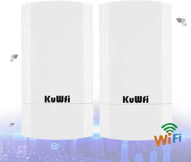 Alt view image 2 of 5 - KuWFi Bundle of Goods 900Mbps Wireless WiFi Bridge and 6-Ports PoE Ethernet Network Switch