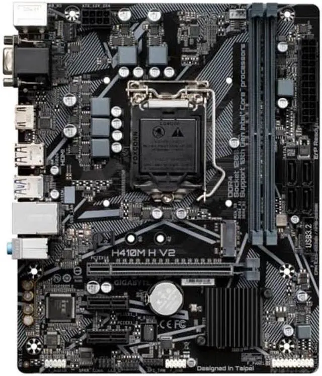 Alt view image 3 of 5 - GIGABYTE H410M H V2 Intel H410 LGA 1200 Micro ATX DDR4-SDRAM Motherboard