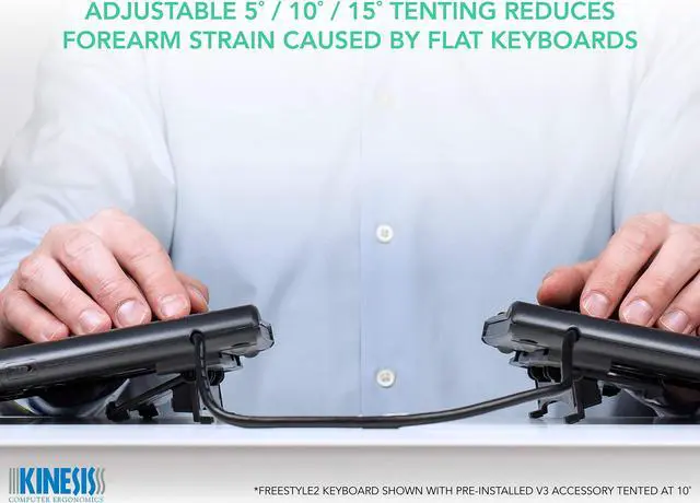 Alt view image 5 of 5 - Kinesis Freestyle2 Ergonomic Keyboard w/ V3 Lifters for PC (9" Separation)