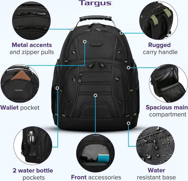 Alt view image 3 of 5 - Targus Drifter Essentials Laptop Backpack, Travel Backpack for Laptops up to 16" Backpack for Men & Women, College Back Pack Bookbag or Work Backpack, School Bag Travel Backpack Black(TBB63805GL)