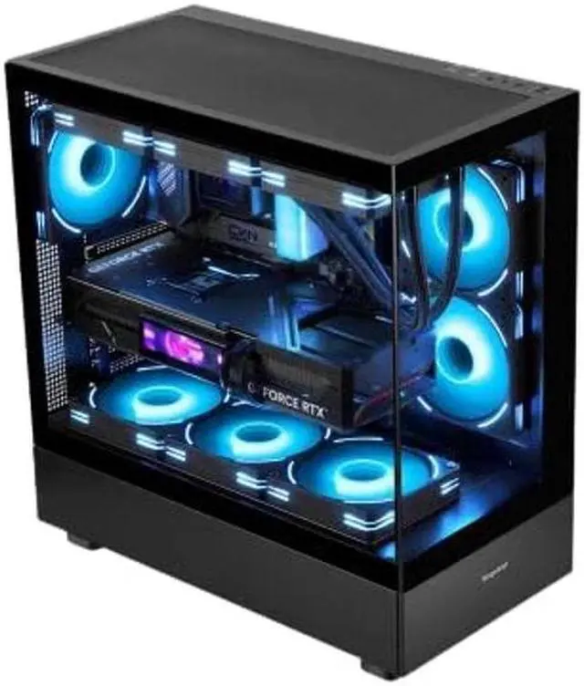Alt view image 5 of 5 - SEGOTEP Endura Pro+ - Full View Dual Tempered Glass - Detachable Panels - ATX Gaming Mid Tower Computer Case- 360mm Radiator Support- Black Color-3 Fans Include