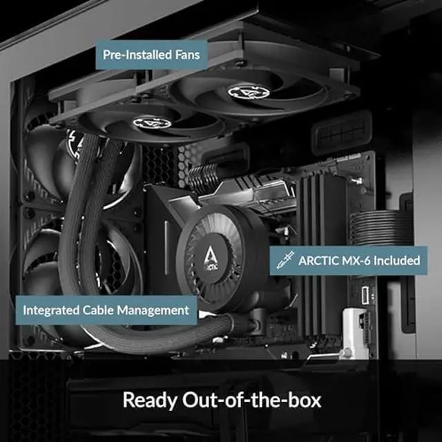 Alt view image 2 of 5 - ARCTIC Liquid Freezer III 280 - Water Cooling PC, All-in-One CPU AIO Water Cooler, Intel & AMD Compatible, efficient PWM-Controlled Pump, Fan: 200-1700 RPM, LGA1851 and LGA1700 Contact Frame - Black