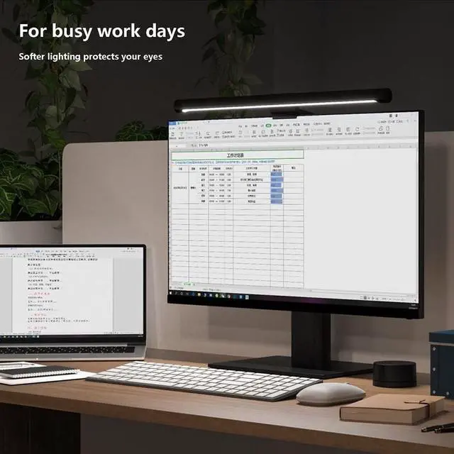 Alt view image 3 of 5 - Xiaomi Mi Computer Monitor Light Bar - Easy Installation, Extra Computer Lighting w/o Taking Desktop Space, with Wireless Remote Control Adjusting Lights Easily