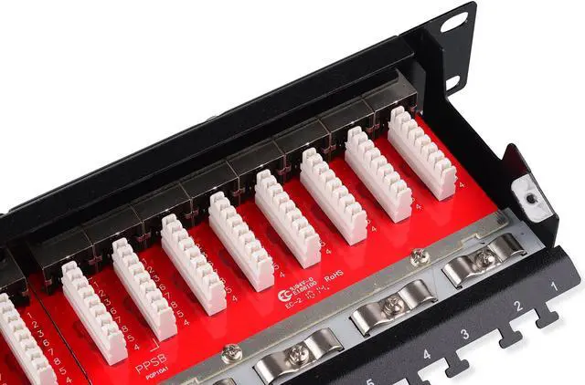 Alt view image 2 of 5 - Cable Matters Rackmount or Wall Mount 24-Port Shielded RJ45 Patch Panel with Jack Shutter