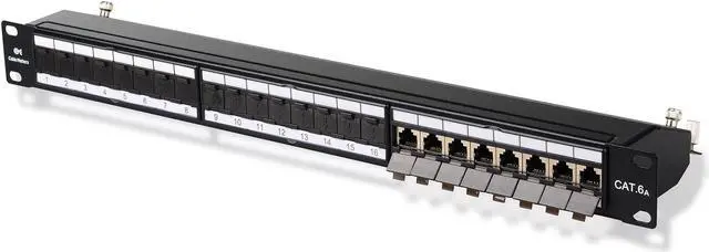Alt view image 5 of 5 - Cable Matters Rackmount or Wall Mount 24-Port Shielded RJ45 Patch Panel with Jack Shutter