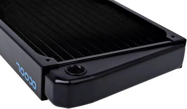 Alt view image 3 of 5 - Alphacool NexXxos ST30 Full Copper X-Flow Radiator280, 140mm x 2, Dual Fan, Black