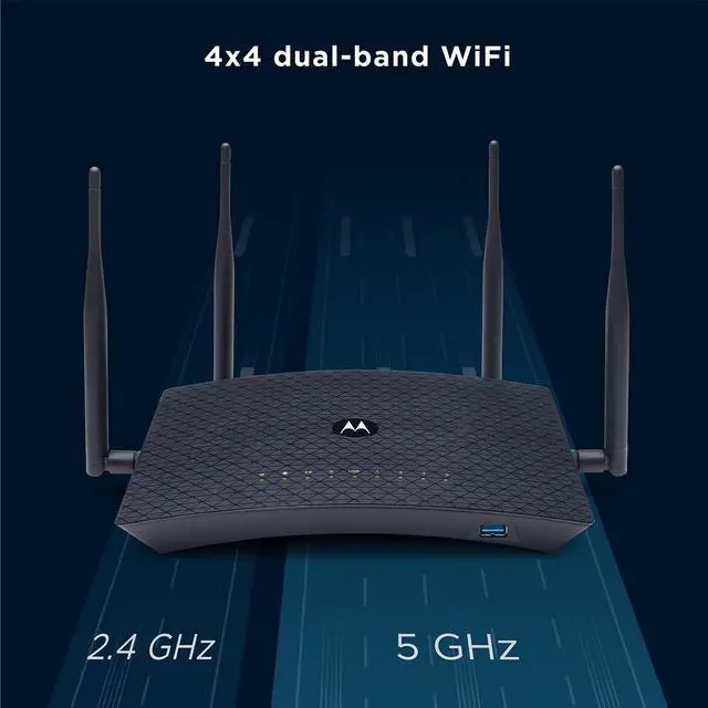 Alt view image 5 of 5 - Motorola AC2600 4x4 WiFi Smart Gigabit Router with Extended Range, Model MR2600