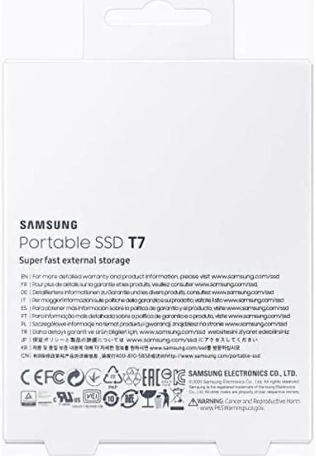 Alt view image 4 of 5 - Samsung T7 Portable SSD - 1 TB - USB 3.2 Gen.2 Externe SSD Titan Gray (MU-PC1T0T/WW)