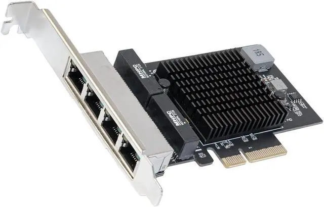 Main image of IO CREST Quad 2.5 Gigabit Ethernet PCI Express PCI-E Network Interface Card 10/100/1000/25000 Mbps RJ45 LAN Realtek RTL8125 Chipset, Black (SI-PEX24077)