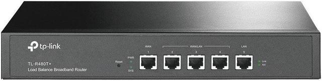 Main image of TP-Link SafeStream TL-480T+ 10/100 Broadband Desktop/Rackmount Loadbalance Router, 150M NAT throughput, 30k Concurrent Sessions, VLAN, Multi-NAT, 4 WAN Load balance or auto failover