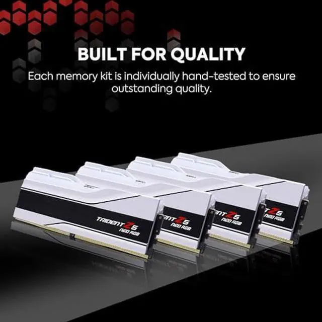 Alt view image 5 of 5 - G.SKILL Trident Z5 Neo RGB Series (AMD Expo) DDR5 RAM 32GB (2x16GB) 6000MT/s CL30-36-36-96 1.35V Desktop Computer Memory UDIMM - Matte White (F5-6000J3036F16GX2-TZ5NRW)