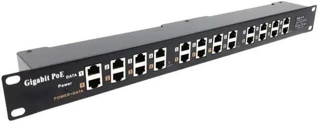 Main image of PoE Texas - PoE Injector - 12 Port Gigabit Passive Midspan Injector - Add or Increase Power Over Ethernet to Your Network for 802.3af or at Devices VoIP Phone, WiFi Access Point, IP Camera and More