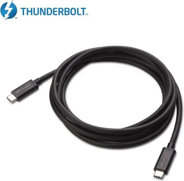 Alt view image 2 of 5 - Cable Matters [Intel Certified] 20Gbps Thunderbolt 3 Cable in Black Supporting 100W Charging & [Intel Certified] 40Gbps Active Thunderbolt 4 Cable with 100W Charging and 8K Video