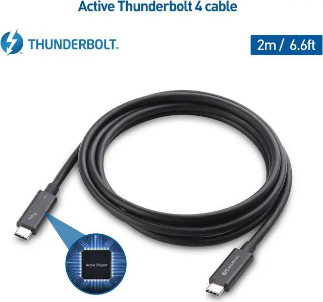 Alt view image 5 of 5 - Cable Matters [Intel Certified] 20Gbps Thunderbolt 3 Cable in Black Supporting 100W Charging & [Intel Certified] 40Gbps Active Thunderbolt 4 Cable with 100W Charging and 8K Video