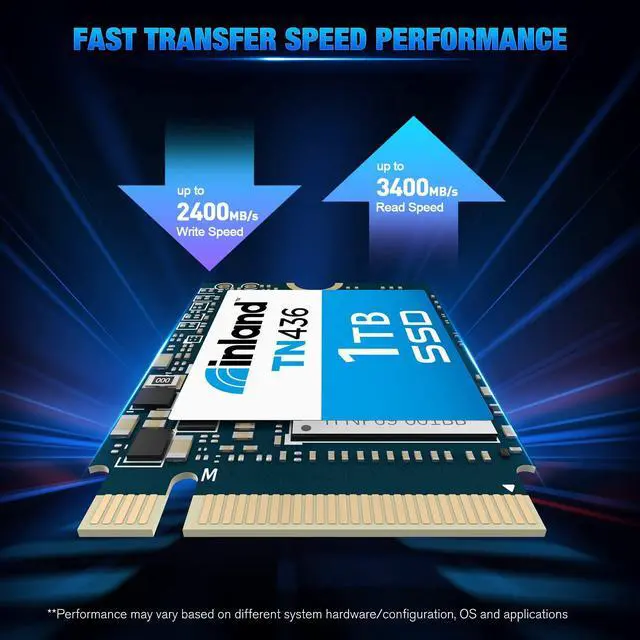Alt view image 2 of 5 - INLAND TN436 1TB M.2 2230 SSD PCIe Gen 4.0x4 NVMe Internal Solid State Drive, 3D TLC NAND Gaming Internal SSD, Compatible with Steam Deck ROG Ally Mini PCs