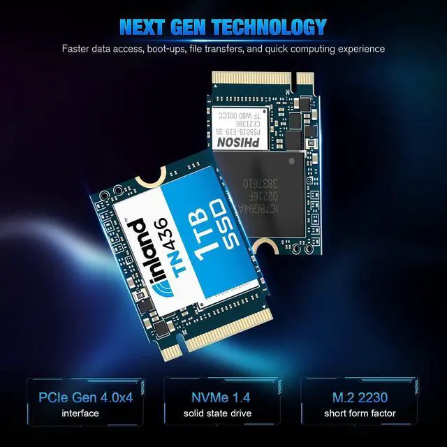 Alt view image 3 of 5 - INLAND TN436 1TB M.2 2230 SSD PCIe Gen 4.0x4 NVMe Internal Solid State Drive, 3D TLC NAND Gaming Internal SSD, Compatible with Steam Deck ROG Ally Mini PCs