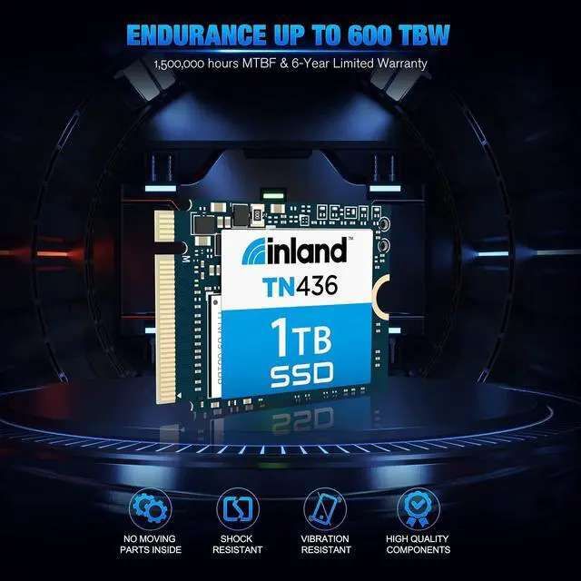 Alt view image 4 of 5 - INLAND TN436 1TB M.2 2230 SSD PCIe Gen 4.0x4 NVMe Internal Solid State Drive, 3D TLC NAND Gaming Internal SSD, Compatible with Steam Deck ROG Ally Mini PCs