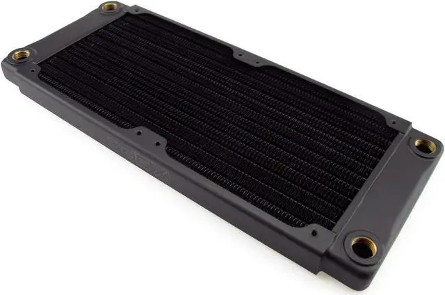 Alt view image 2 of 5 - XSPC TX240 Crossflow Ultra Thin Radiator, 120mm x 2, Dual Fan, Black