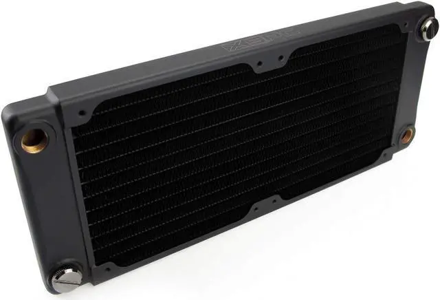 Alt view image 3 of 5 - XSPC TX240 Crossflow Ultra Thin Radiator, 120mm x 2, Dual Fan, Black