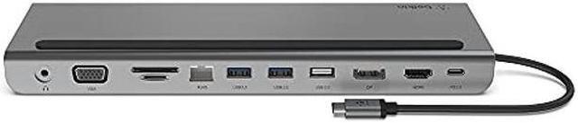 Main image of Belkin USB C Hub, 11-in-1 Multi-Port Laptop Dock with 4K HDMI, DP, VGA, USB C Docking Station with 100W Power Delivery, USB A, Gigabit Ethernet, SD, MicroSD, 3.5mm Port For MacBook Pro, Air and More