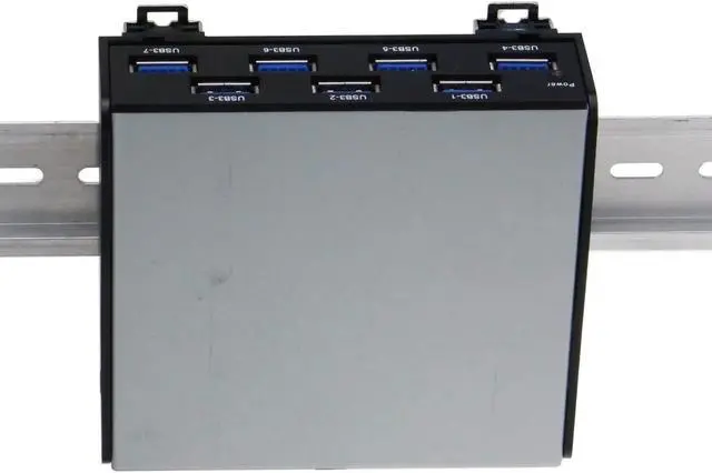 Alt view image 2 of 3 - SEDNA - USB 3.1 Gen 1 (USB 3.0) 7 Port DIN-Rail Mounting Hub, for Industrial Control/Server Cabinet mounting Applications