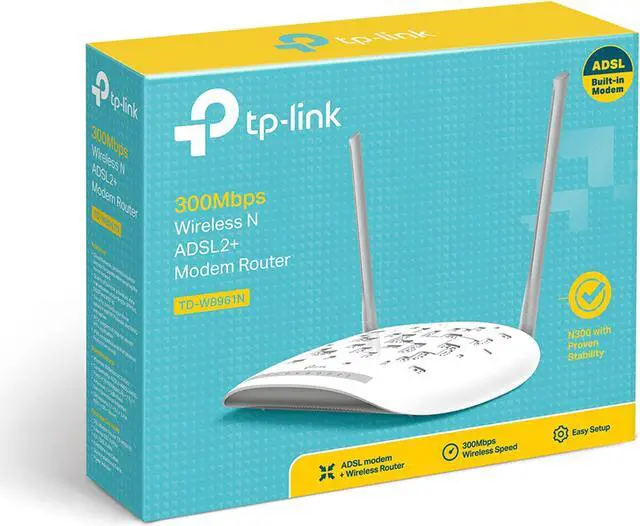 Alt view image 4 of 5 - TP-Link TD-W8961N 300Mbps Fixed Antenna Wireless N ADSL2+ Modem RouterTD-W8961N 300Mbps Fixed Antenna Wireless N ADSL2+ Modem Router