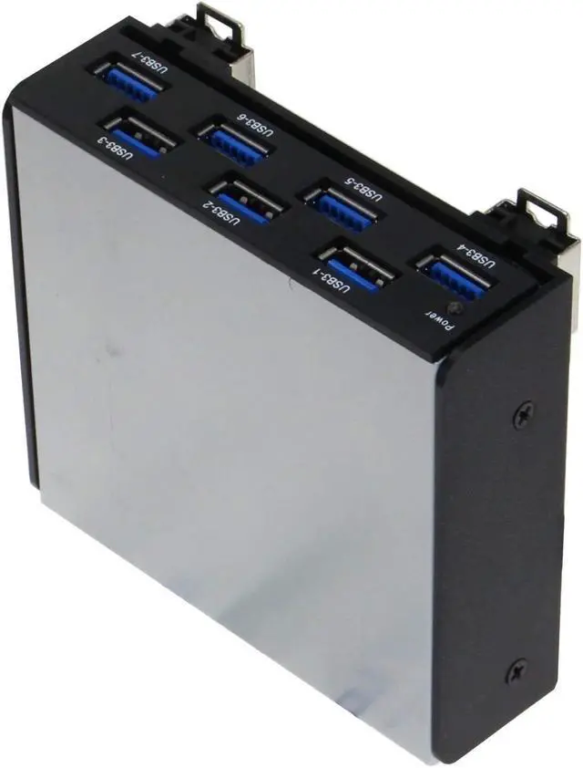 Alt view image 3 of 3 - SEDNA - USB 3.1 Gen 1 (USB 3.0) 7 Port DIN-Rail Mounting Hub, for Industrial Control/Server Cabinet mounting Applications