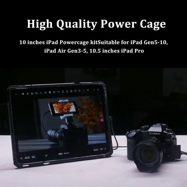 Alt view image 4 of 5 - Accsoon PowerCage II for iPad Pro-12.9'' Protection Cage, 10mm Adjustable Power Case iPad, Compatible with iPad Pro(Gen 3, 4, 5, 6), Protection&Power Supply Accessory-Easy to Use