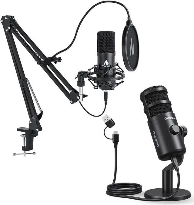 Main image of MAONO USB Microphone for PC, All in One USB Computer Microphone,192kHz/24bit,for Zoom Meeting, Podcasting, Streaming, YouTube, Voice Over, (AUA04&PD100U)