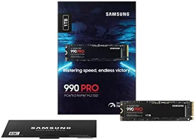 Alt view image 5 of 5 - SAMSUNG 990 Pro 1TB Gen4 NVMe SSD 7450MB/s 6900MB/s R/W 1550K/1200K IOPS 600TBW 1.5M Hrs MTBF for PS5 5yrs