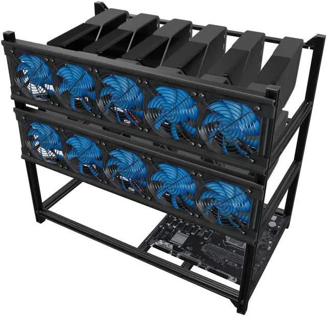 Alt view image 2 of 5 - Kingwin Miner Rig Case Frame 12 GPU - Premium Stackable Aluminum Mining Rig Enclosure for Efficient Crypto Mining, Test Bench PC Case.