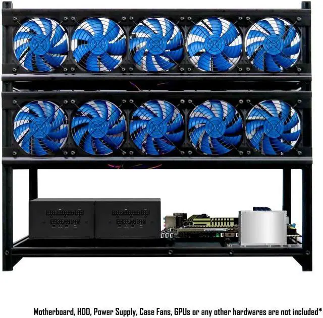 Alt view image 3 of 5 - Kingwin Miner Rig Case Frame 12 GPU - Premium Stackable Aluminum Mining Rig Enclosure for Efficient Crypto Mining, Test Bench PC Case.