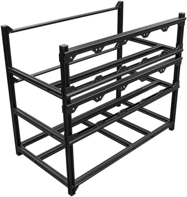 Alt view image 5 of 5 - Kingwin Miner Rig Case Frame 12 GPU - Premium Stackable Aluminum Mining Rig Enclosure for Efficient Crypto Mining, Test Bench PC Case.