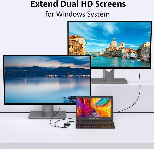 Alt view image 4 of 5 - USB C to Dual HDMI Adapter, 12 in 1 USB C Docking Station to Dual 4K HDMI+DP Port+2 USB3.0+2 USB 2.0+SD/TF+PD+Ethernet+3.5mm Audio for Dell/Surface/HP/Lenovo Laptop