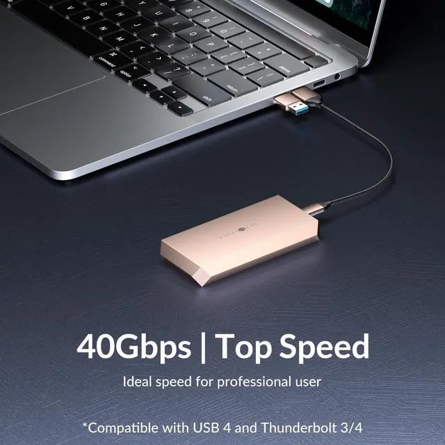 Alt view image 2 of 5 - NVME Enclosure 40 Gbps ['Tough Guy' Quality] M.2 Enclosure Compatible with Thunderbolt 3/4&USB4, Screw Fixed Solid Aluminium Alloy SETMSPACE SSD Enclosure with USBC/A Cable for M-Key PCIe NVME 2280