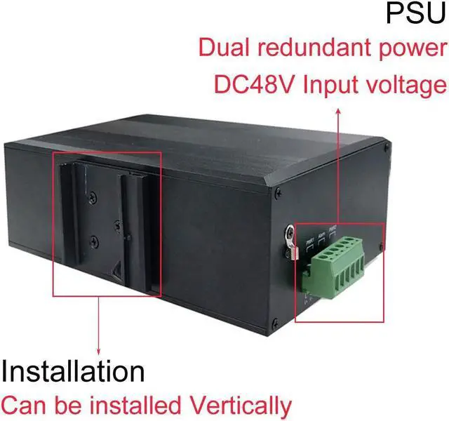 Alt view image 3 of 5 - OLYCOM POE Network Switch Industrial 8Port Gigabit Ethernet Din Rail Mounted IP40 with 2pcs Industrial 1000Base-SX 850nm Dual Fiber MM 550m LC