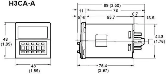 Alt view image 3 of 3 - H3CA-A Timer Multi-Function; SPDT; 3A; Ctrl 24-240/VAC/DC; 11 Pin DIN ed