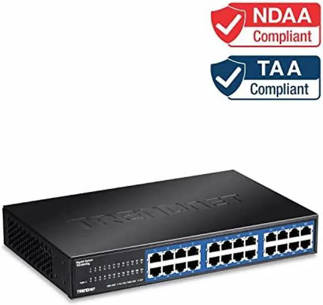 Alt view image 2 of 5 - TRENDnet 24-Port Unmanaged Gigabit 10/100/1000 Mbps GREENnet Metal Housing Switch, 48 Gbps Switching Fabric, Fanless, Rack Mountable, TEG-S24G