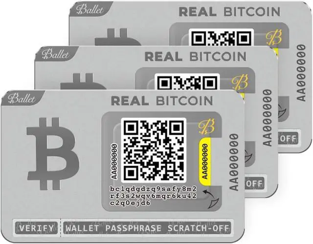 Main image of Ballet 3-Pack Gift Set REAL Bitcoin - The Easiest Crypto Cold Storage Card - Cryptocurrency Hardware Wallet with Multicurrency and NFT Support