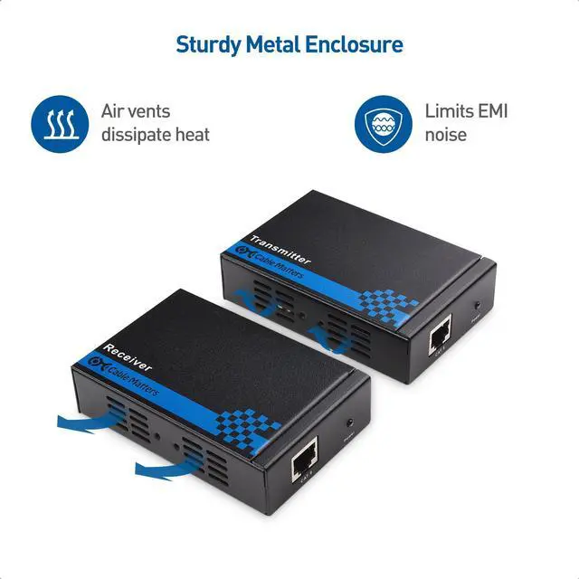 Alt view image 5 of 5 - Cable Matters Wall Mount HDMI Extender (HDMI Over Ethernet Cable) with TCP/IP Support for 1-to-Many Setup - Up to 300 Feet