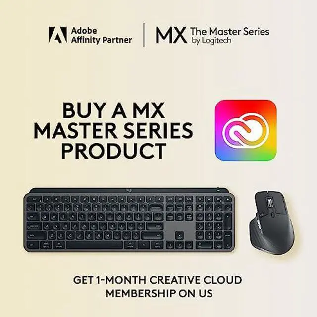 Alt view image 2 of 5 - Logitech MX Keys S Wireless Keyboard, Low Profile, Quiet Typing, Backlighting, Bluetooth, USB C Rechargeable for Windows PC, Linux, Chrome, Mac - Graphite - With Free Adobe Creative Cloud Subscription
